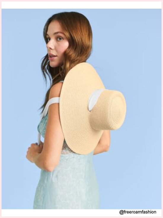 Embroidered Straw Sun Hat - Bachelorette Gift, Wide Brim Beach Hat main image 5